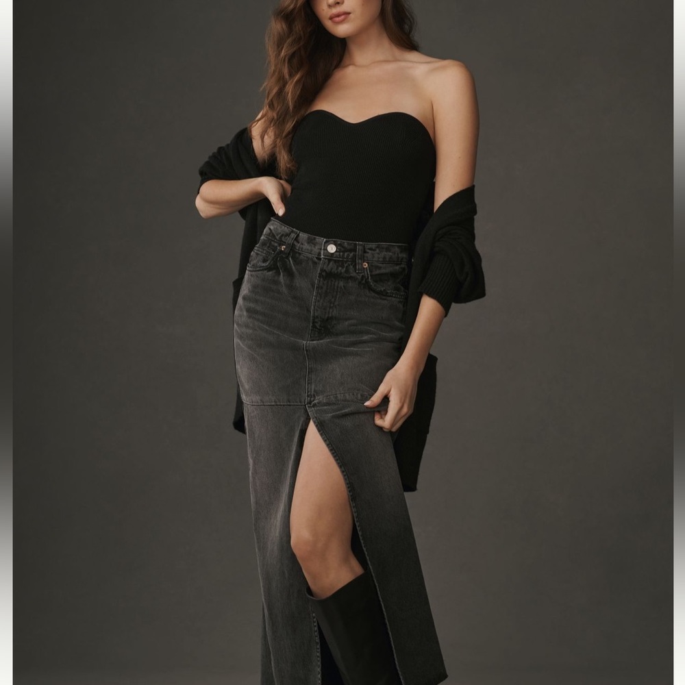 NWT Reformation Tazz Maxi Denim Skirt 27